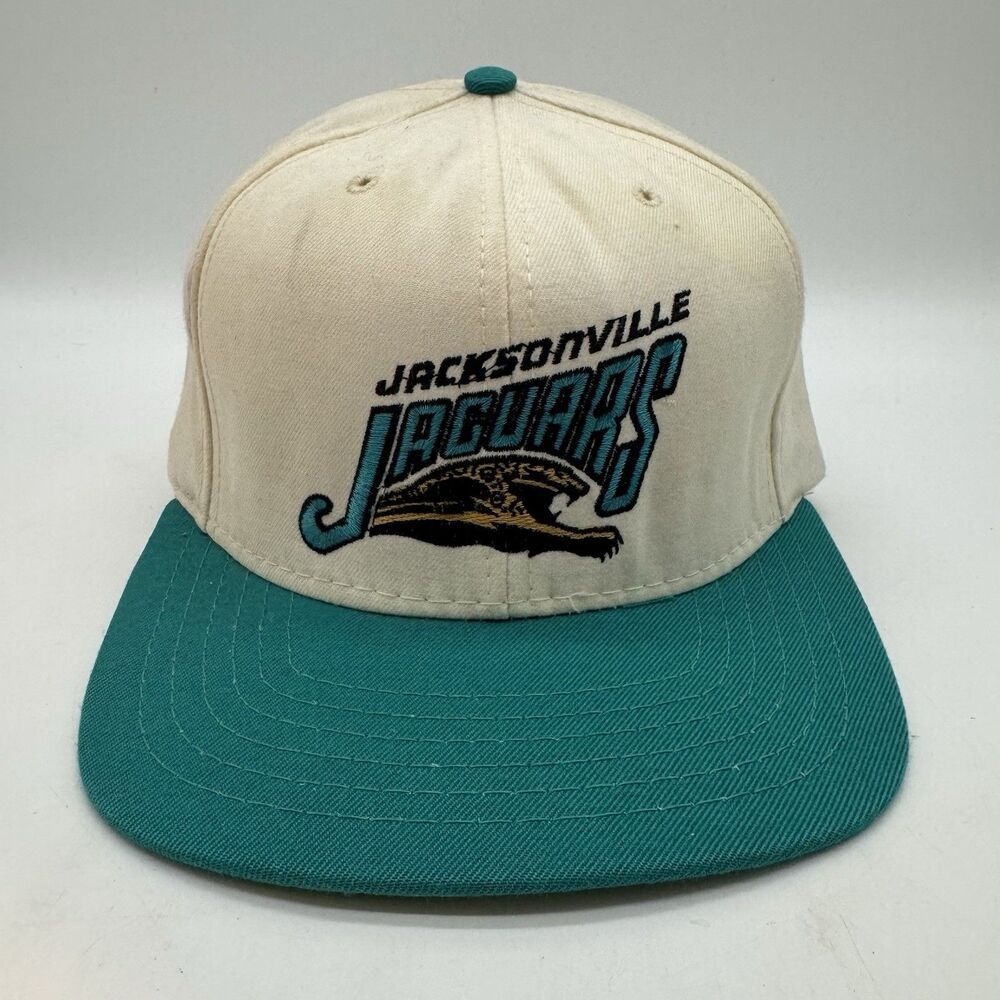 Vintage 1993 Jacksonville Jaguars Banned Logo SnapBack American Needle Blockhead